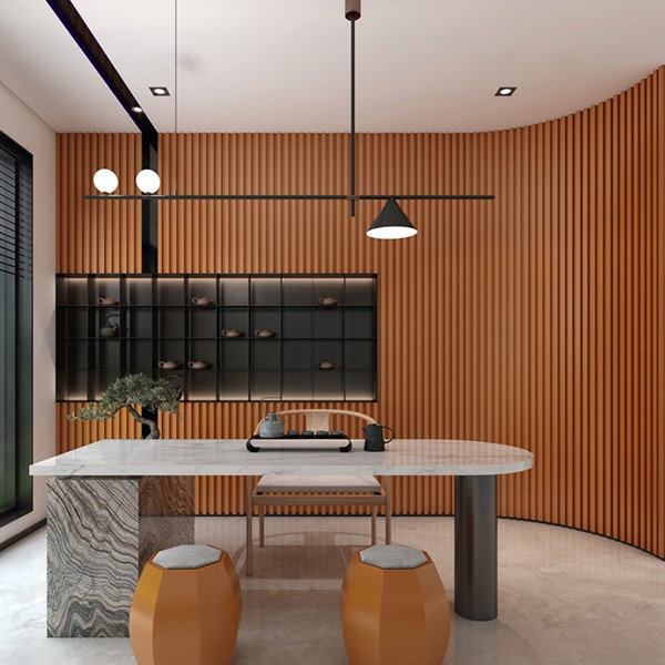 Panel plástico de pared decorativo de madera