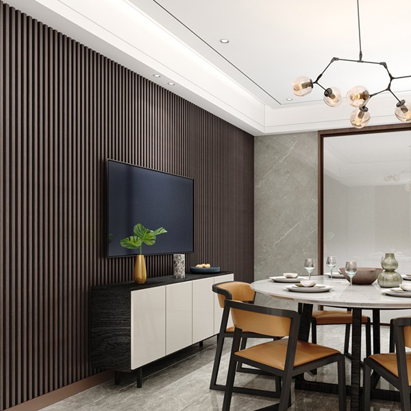 Panel plástico de pared decorativo de madera